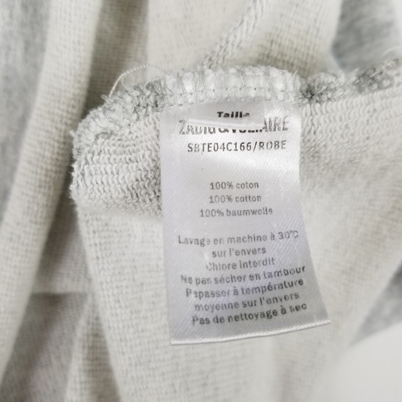 Zadig &Voltaire light heather gray studded butterfly rolled hem top girls size 8 - Picture 8 of 8